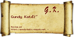 Gundy Kató névjegykártya